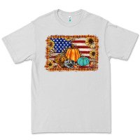 Dove Grey american flag fall backgraund Premium Tee - JahusDesignShop