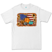 White american flag fall backgraund Premium Tee - JahusDesignShop