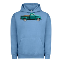 Pigment Pebble Blue western truck side view Urban Hoodie - FaDigitalArtStudio