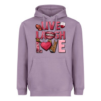 Lavender Live laugh love Valentine's Day Heavyweight Hoodie - HowdyJamesFarm