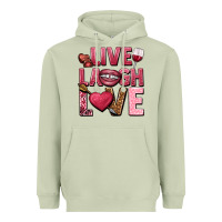 Matcha Live laugh love Valentine's Day Heavyweight Hoodie - HowdyJamesFarm