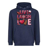 Navy Live laugh love Valentine's Day Heavyweight Hoodie - HowdyJamesFarm