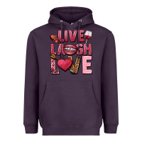 Plum Live laugh love Valentine's Day Heavyweight Hoodie - HowdyJamesFarm