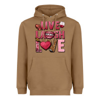 Toasted Coconut Live laugh love Valentine's Day Heavyweight Hoodie - HowdyJamesFarm