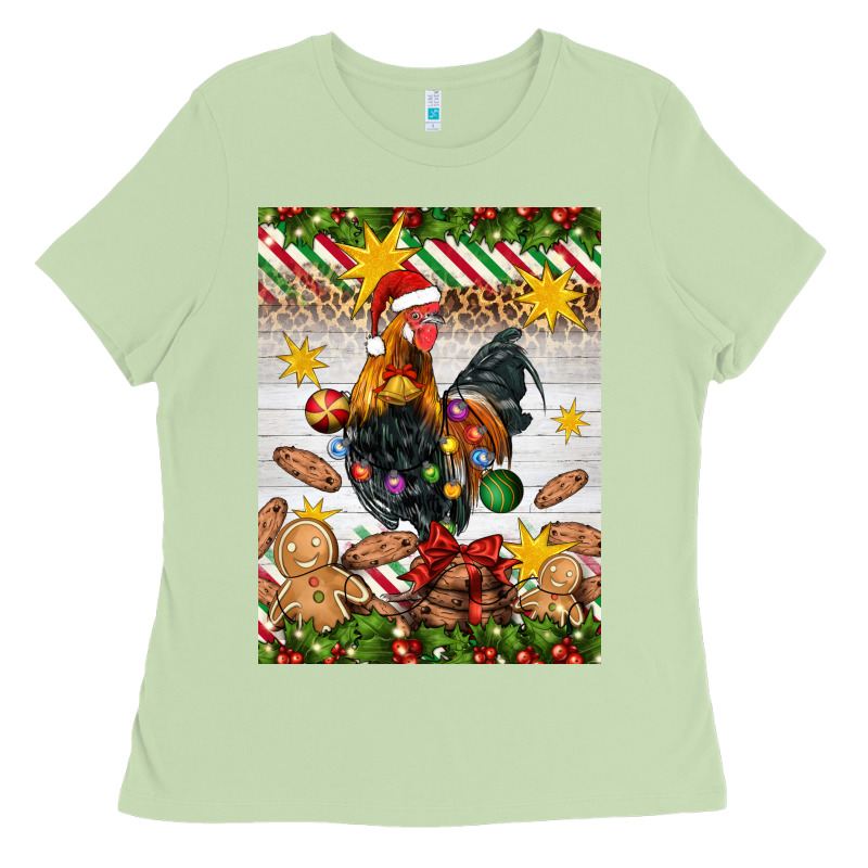 Christmas Rooster Ladies Tee by Artiststas | Teevron