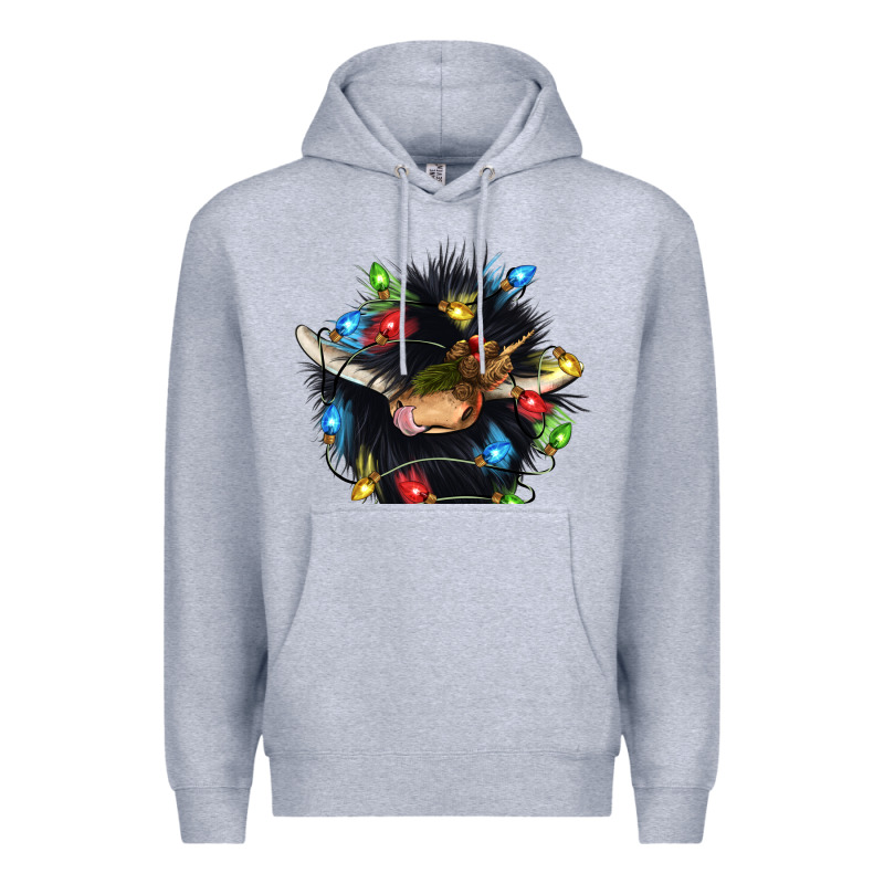 Christmas Black Angus Gnome Premium Hoodie by CowGirlArtShop | Teevron