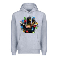 Heather Grey christmas black angus gnome Premium Hoodie - CowGirlArtShop
