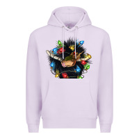Lilac christmas black angus gnome Premium Hoodie - CowGirlArtShop