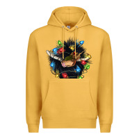 Mustard christmas black angus gnome Premium Hoodie - CowGirlArtShop