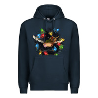Navy christmas black angus gnome Premium Hoodie - CowGirlArtShop