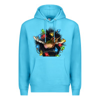 Ocean Blue christmas black angus gnome Premium Hoodie - CowGirlArtShop