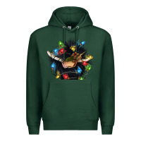Sports Green christmas black angus gnome Premium Hoodie - CowGirlArtShop