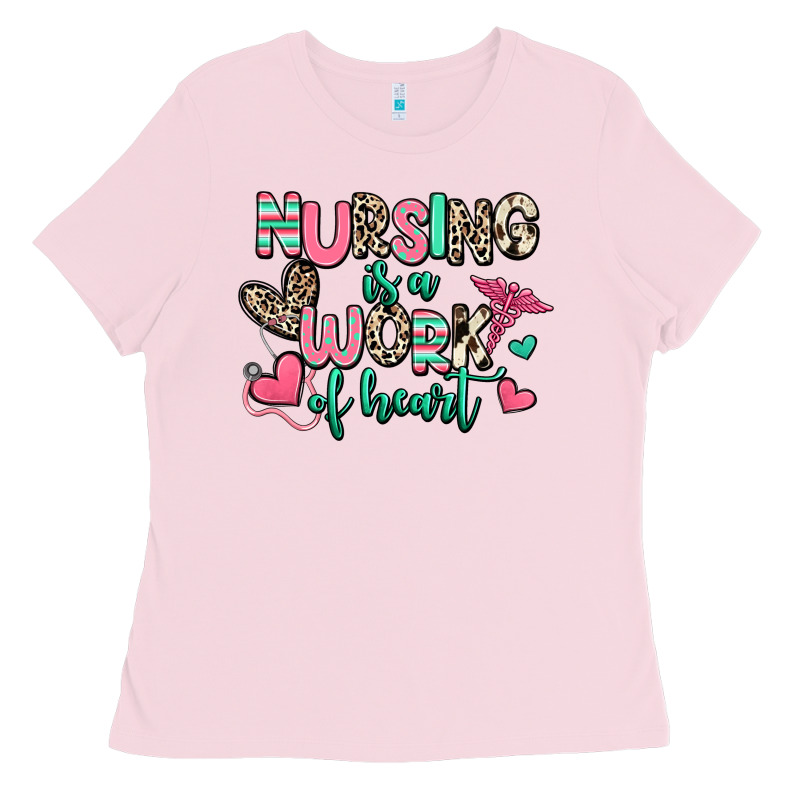 Nursing Is A Work Of Heart Ladies Tee by RanaPortraitStore | Teevron