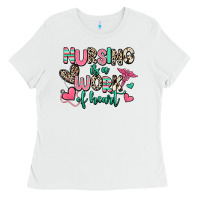 White nursing is a work of heart Ladies Tee - RanaPortraitStore