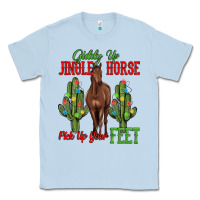 Dusty Blue giddy up jingle horse pick up your feet Classic Tee - MaliasSmallBusiness