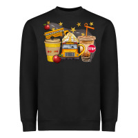 Black School Bus Coffee And Star Bbs Heavyweight Sweatshirt - BundleAndBundleShop