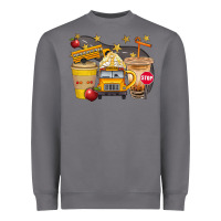 School Bus Coffee And Star Bbs Heavyweight Sweatshirt | Teevron