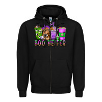 Black Boo Heifer Coffee Cups with Halloween Zipper Hoodie - texasbilliewilder