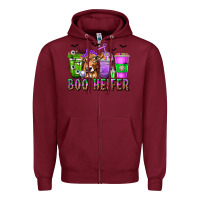 Burgundy Boo Heifer Coffee Cups with Halloween Zipper Hoodie - texasbilliewilder