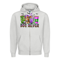 Dove Grey Boo Heifer Coffee Cups with Halloween Zipper Hoodie - texasbilliewilder