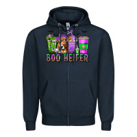 Navy Boo Heifer Coffee Cups with Halloween Zipper Hoodie - texasbilliewilder
