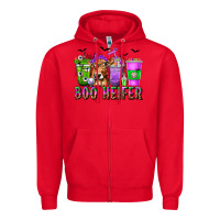 Red Boo Heifer Coffee Cups with Halloween Zipper Hoodie - texasbilliewilder