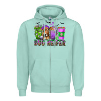 Seafoam Boo Heifer Coffee Cups with Halloween Zipper Hoodie - texasbilliewilder