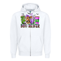White Boo Heifer Coffee Cups with Halloween Zipper Hoodie - texasbilliewilder