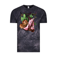 Cloud Black cowgirl boots hat horns cactus Vintage Tee - NancyCooperArtShop