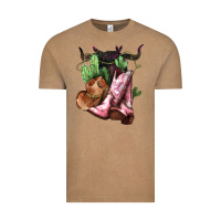Vintage Coffee cowgirl boots hat horns cactus Vintage Tee - NancyCooperArtShop