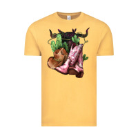 Vintage Mustard cowgirl boots hat horns cactus Vintage Tee - NancyCooperArtShop