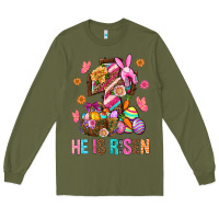 Army Green He Is Risen Easter Long Sleeve Tee - BundleAndBundleShop
