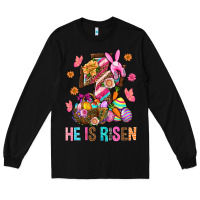 Black He Is Risen Easter Long Sleeve Tee - BundleAndBundleShop