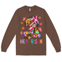 Chestnut He Is Risen Easter Long Sleeve Tee - BundleAndBundleShop