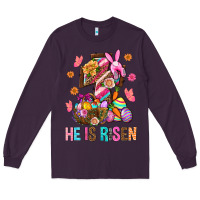 Plum He Is Risen Easter Long Sleeve Tee - BundleAndBundleShop