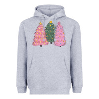 Heather Grey christmas trees Heavyweight Hoodie - CowGirlArtShop
