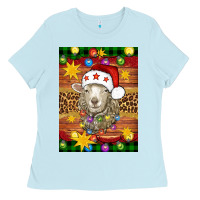 Baby Blue Christmas sheep air freshener Ladies Tee - Artiststas