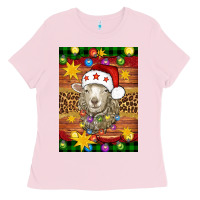 Bubblegum Pink Christmas sheep air freshener Ladies Tee - Artiststas