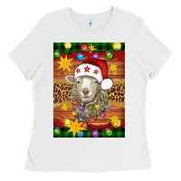 White Christmas sheep air freshener Ladies Tee - Artiststas