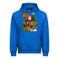 Cobalt Christmas Trex Ho Ho Ho Santa Urban Hoodie - FaDigitalArtStudio
