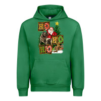 Emerald Christmas Trex Ho Ho Ho Santa Urban Hoodie - FaDigitalArtStudio