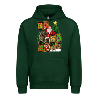 Forest Green Christmas Trex Ho Ho Ho Santa Urban Hoodie - FaDigitalArtStudio