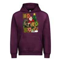 Mauve Wine Christmas Trex Ho Ho Ho Santa Urban Hoodie - FaDigitalArtStudio