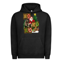 Pigment Black Christmas Trex Ho Ho Ho Santa Urban Hoodie - FaDigitalArtStudio