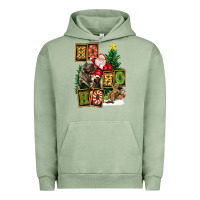 Pigment Oil Green Christmas Trex Ho Ho Ho Santa Urban Hoodie - FaDigitalArtStudio