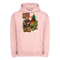 Pigment Salmon Christmas Trex Ho Ho Ho Santa Urban Hoodie - FaDigitalArtStudio