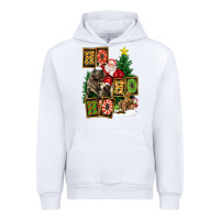White Christmas Trex Ho Ho Ho Santa Urban Hoodie - FaDigitalArtStudio
