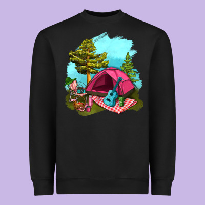 Glamping Camp And Pink Tent Heavyweight Sweatshirt Designed By Bundleandbundleshop