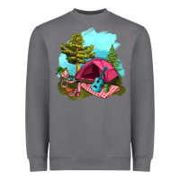 Storm Glamping Camp And Pink Tent Heavyweight Sweatshirt - BundleAndBundleShop