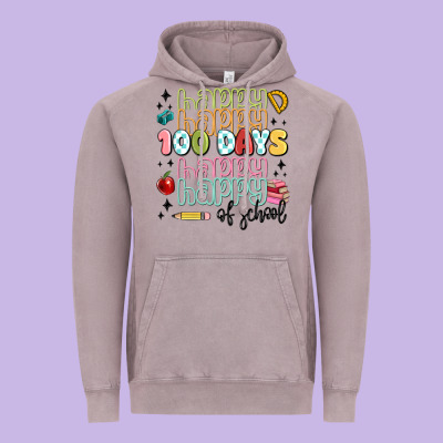 100 Days Of School Vintage Hoodie Designed By Maliassmallbusiness